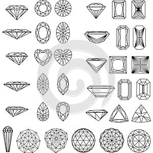 Set of shapes of diamond