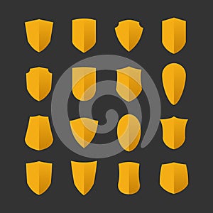 Set of shields in flat design style photo