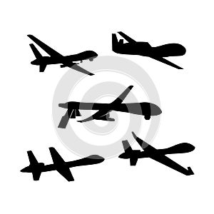 Set of Shiloueette Drone Military Logo photo