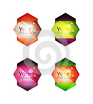 Set of shiny blank boxes for your content