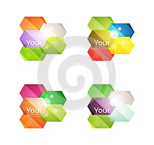 Set of shiny blank boxes for your content