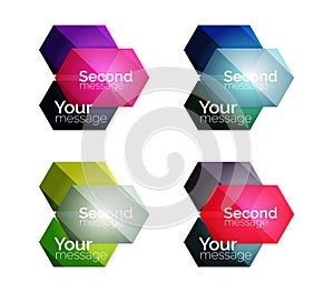 Set of shiny blank boxes for your content