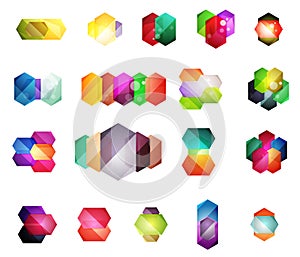 Set of shiny blank boxes for your content