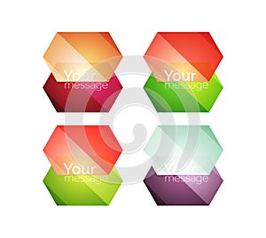 Set of shiny blank boxes for your content