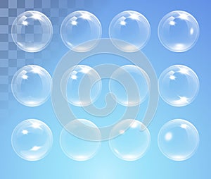 Set of shiny bubbles vector