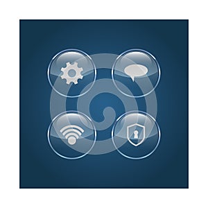 Set of shiny glass web buttons vector image