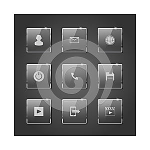 Set of shiny glass web buttons vector image