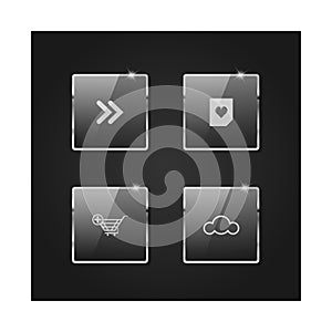 Set of shiny glass web buttons vector image