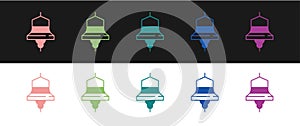 Set Ship bell icon isolated on black and white background. Vector