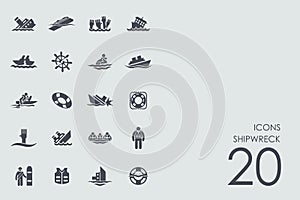 Set of shipwreck icons photo