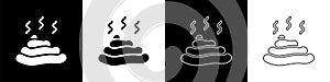 Set Shit icon isolated on black and white background. Vector