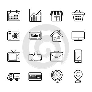 Set of shopping and e-commerce icons