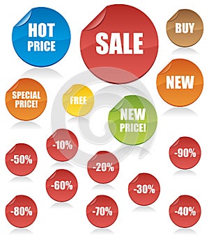 Set of shopping vector tags