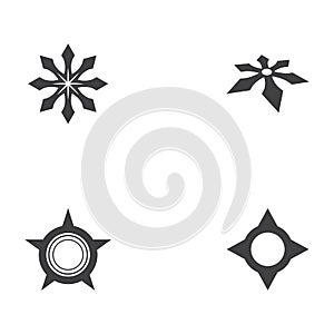 Set Shuriken icon illustration vector flat design