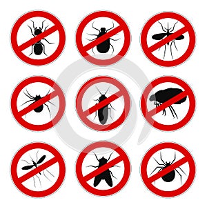 Set sign ban anti mosquito -