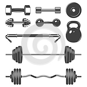 Set of sign weights for fitness or gym design