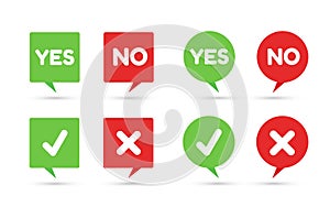 Set sign Yes Or No. Placard isolated Yes or No.