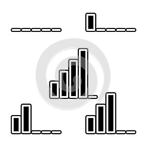 set of signal icon. Element of phone for mobile concept and web apps icon. Glyph, flat icon for website design and development,