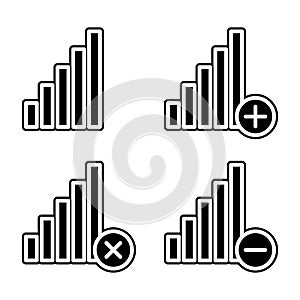 set of signal icon. Element of phone for mobile concept and web apps icon. Glyph, flat icon for website design and development,
