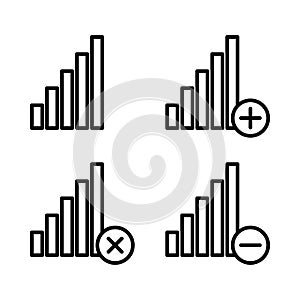 set of signal icons. Element of phone icons for mobile concept and web apps. Thin line icons for website design and development, a