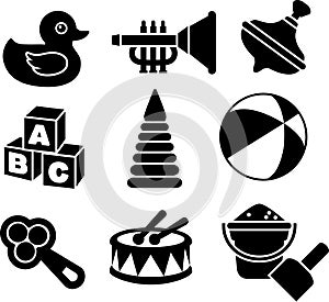 Set of silhouette toys