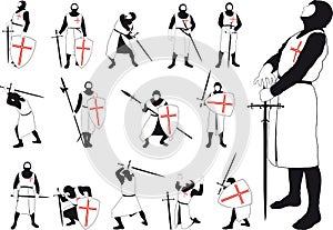 Set of silhouettes of the Crusader photo