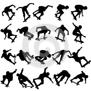 The Set silhouettes a skateboarder performs jumping