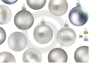 Set of Silver Christmas Balls without Motif