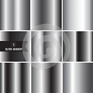 Set of silver foil texture