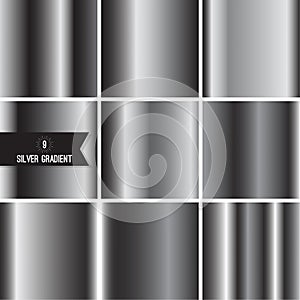 Set of silver foil texture