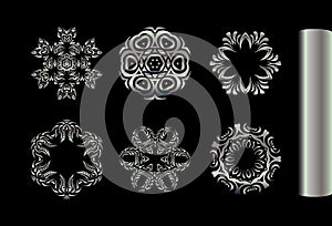 Set of silver fractal mandala