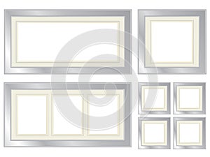 Set of silver picture frames