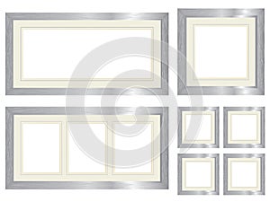 Set of silver picture frames