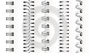 Set of silver vertical spirals