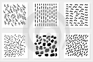 Set of simple abstract grunge hand-drawn textures