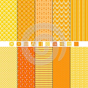 Set of simple abstract shapes patterns seamless background