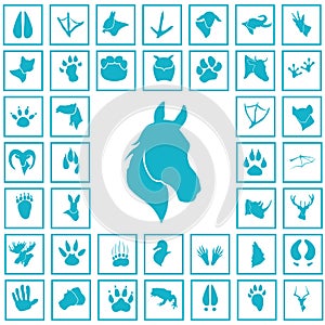 Set of simple animals icons