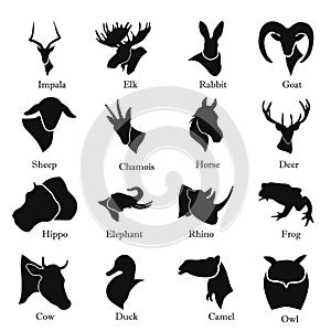 Set of simple animals icons