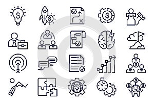Set of simple business icons