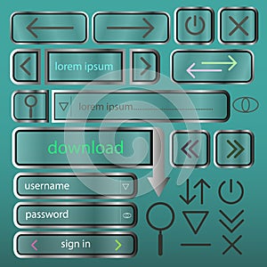 A set of simple buttons for web design vector EPS10