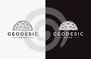 Set of Simple Geodesic dome logo icon vector