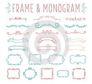 Set of simple and graceful monogram design