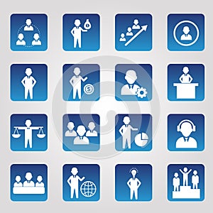 Set Of 16 Simple Human Resoures Icons photo