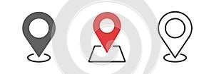 simple icon. map pin, location and pointer. white background. vector illustration. modern styled concept