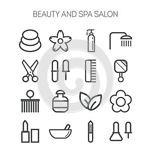 Set of simple icons for beauty, spa, salons, web