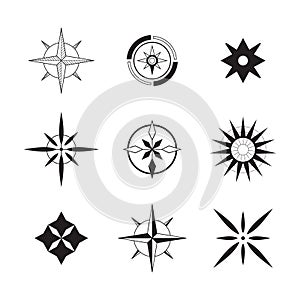 Set of simple icons. Compass icons.