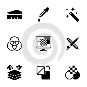 Simple vector icons. Flat illustration on a theme Graphic design