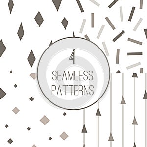 4 simple minimalistic seamless geometric patterns.