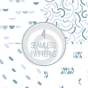 4 simple minimalistic seamless geometric patterns