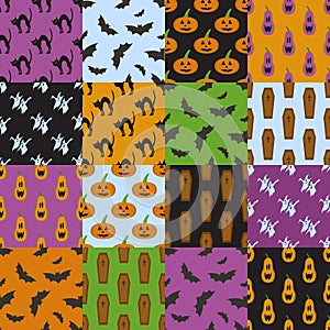 Set of simple patterns for Halloween design.